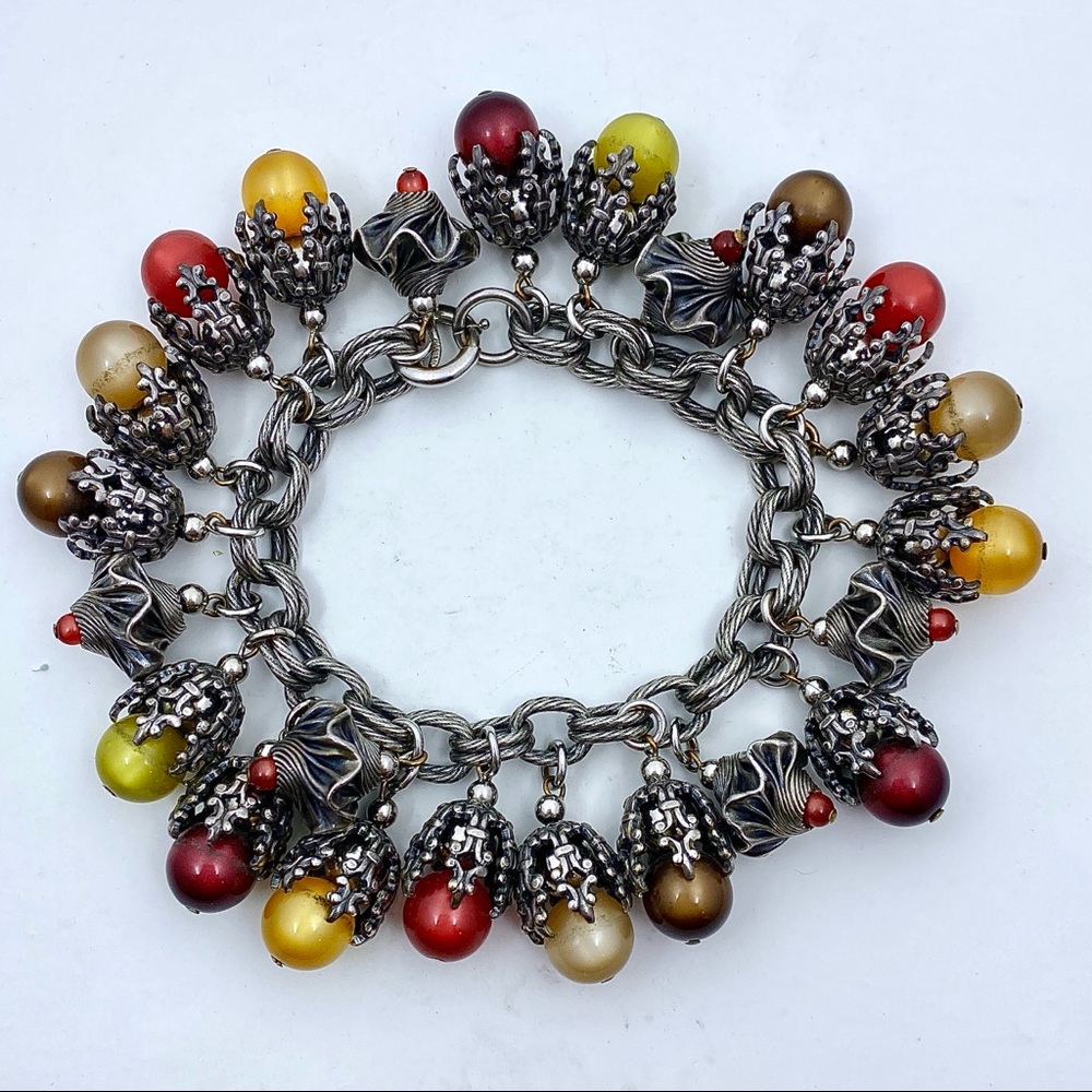Napier 1960's Moonglow Charm Bracelet